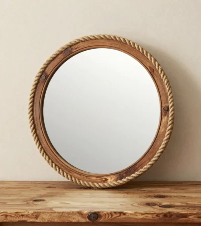 Weathered Teak & Rope Mirror