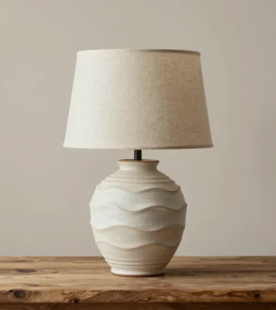 Ribbed Ceramic Wave Lamp